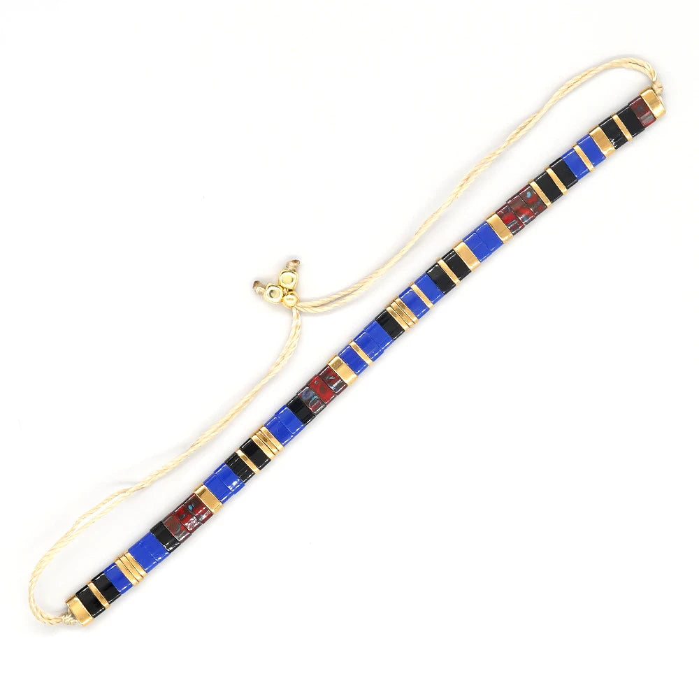 Beaded Bracelet Boho Style Handmade Woven Adjustable Thread for Women Yoga Jewelry Ladies Accessories Birthday Gifts Party New