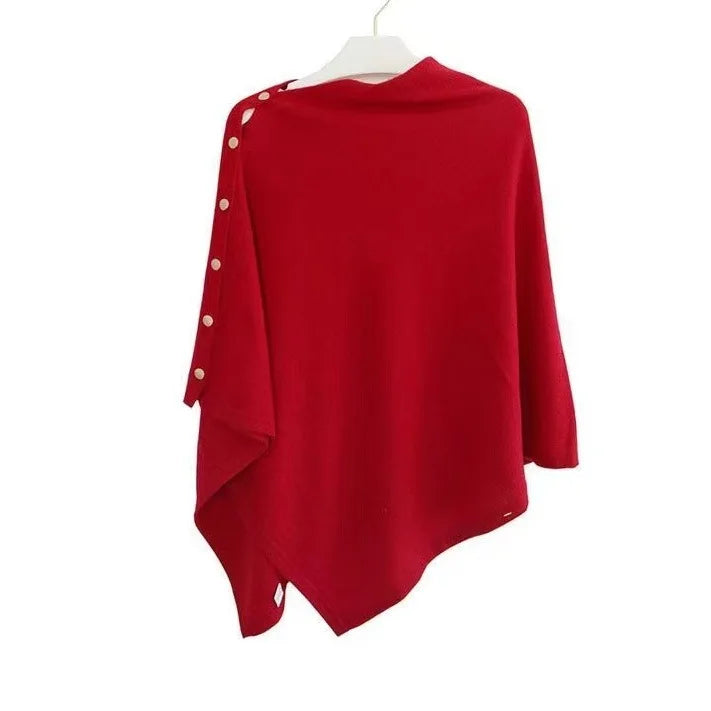 2025 New Large Shawl for Womens Spring and Autumn Fashion Versatile Diagonal Buckle Loose High-end Cape Knitted Shawls
