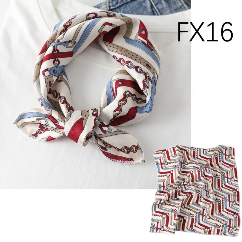 Women scarf  50*50cm Square Skinny Retro Head small size silk hair scarves NeckerChief office lady print shawls foulard
