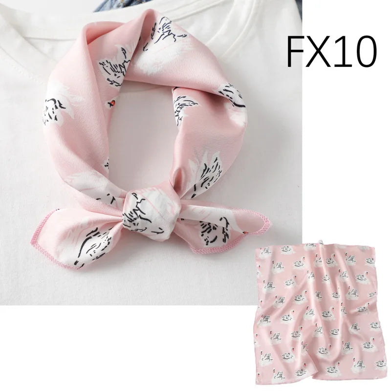 Women scarf  50*50cm Square Skinny Retro Head small size silk hair scarves NeckerChief office lady print shawls foulard