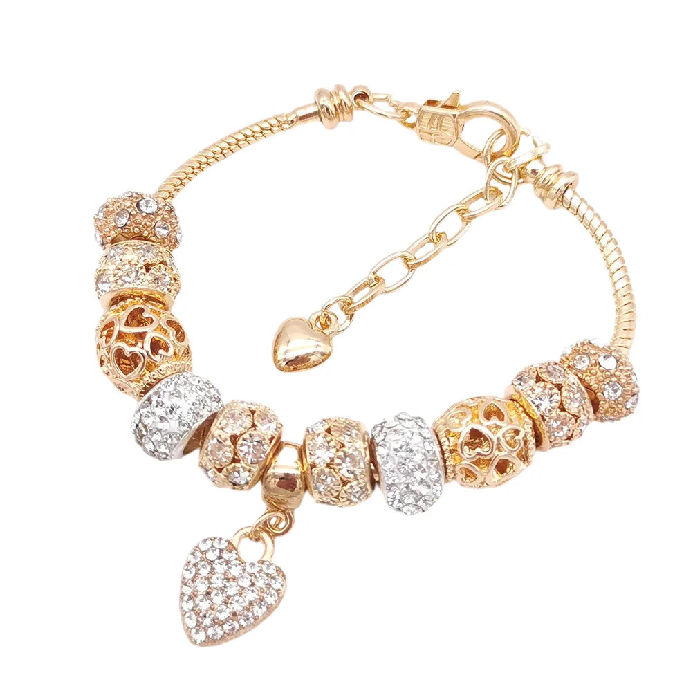 Heart Charm Bracelet Bracelets for Women Fashionable Cuff Chain Jewelry Alloy Mother Woman