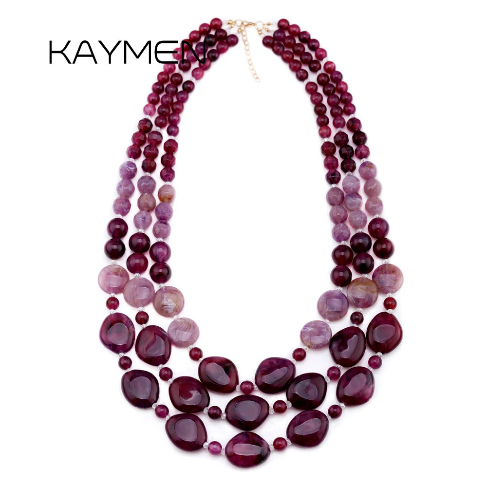 New Handmade Beaded Necklace for Women Multi-layers String Larger Size Bib Statement Necklaces Party Wedding Accessory