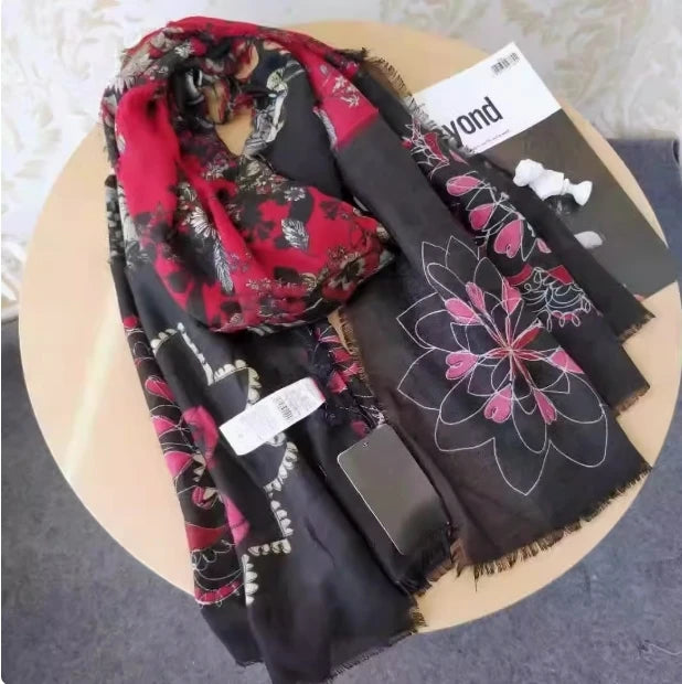 scarf  for woman brand luxury scarf elegant womens shawl silk scarves woman Autumn and winter classic print high-end scarf