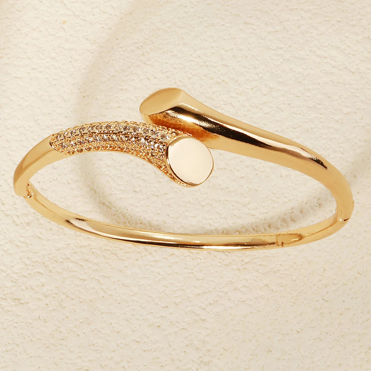 Simple Studded Bracelet for Women Classic Copper and Zirconium Opening Bangle Daily Jewelry Bracelet Accessories As Gifts
