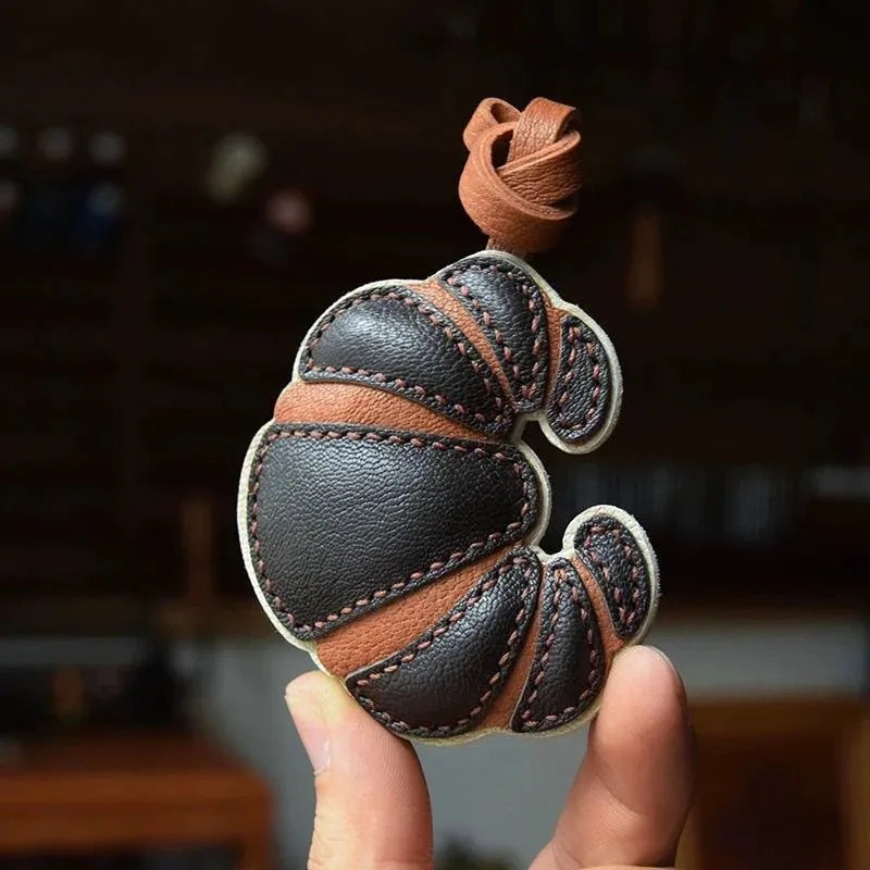 Luxury Design Genuine Leather Handmade Pendant Bag Accessories Cute Car Hangings Keychain Bag Charms Cute Animal Bag Decorations