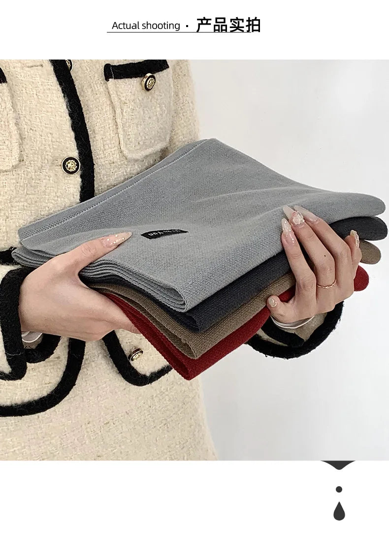 Men's scarf new winter pure black middle-aged and elderly versatile men's scarf youth British style scarf shawl