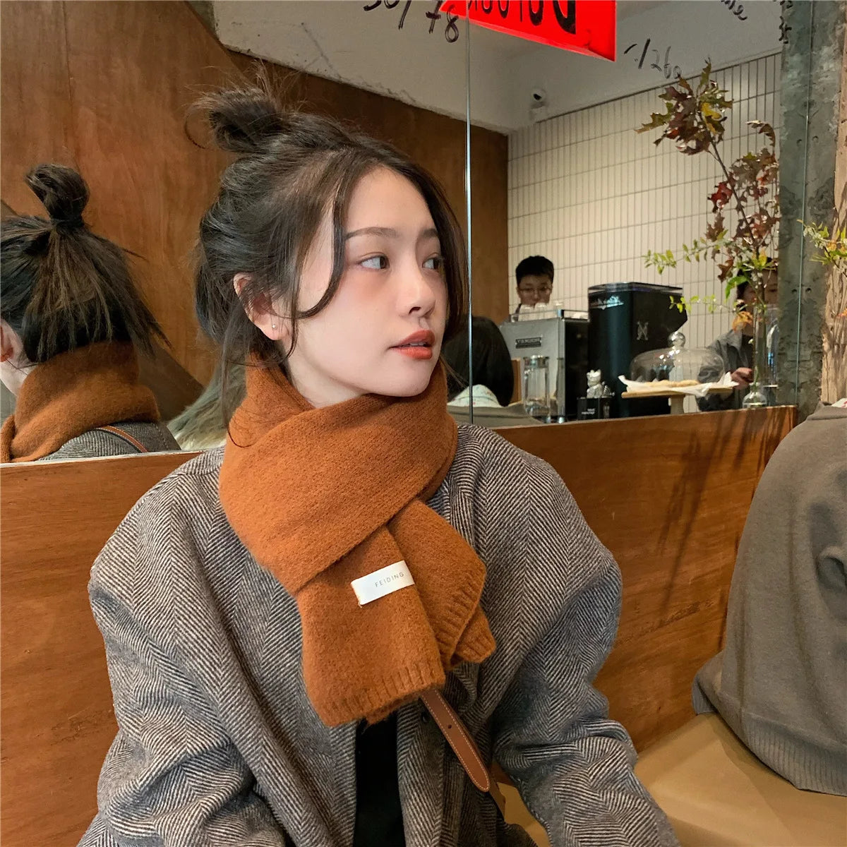 New Knitted Scarf For Women Men Girls Students Autumn Winter Solid Color Cotton Scarves Soft Knitting Shawl Female Wrap Shawls