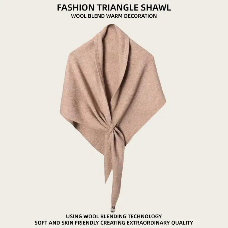 Winter Women Shawl Wraps Cardigan Cape Wool Blend Triangle Shawl Scarf Thickened With Knitted Warm Shoulder