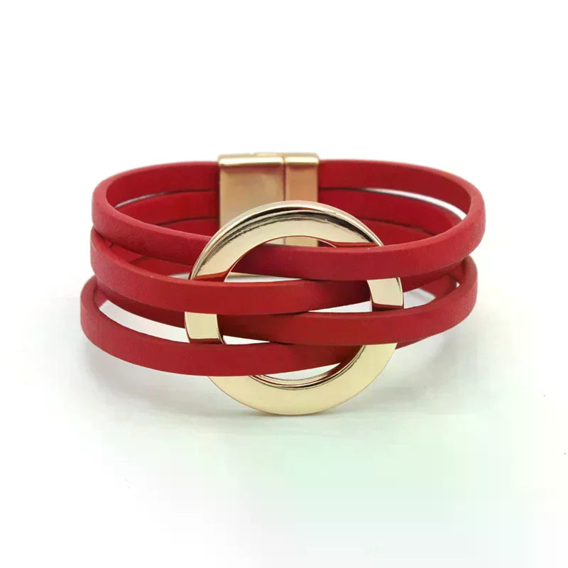 Leather Bracelets For Women 2026 Fashion Bracelets & Bangles Elegant Multilayer Wide Wrap Bracelet Female Jewelry Gift