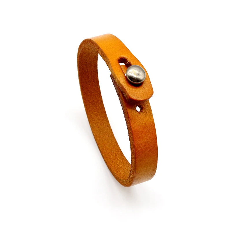 Jiayiqi Men Bracelet Genuine Leather Bangle Retro Cuff Bracelet Classic Hooks Wristband Men Women Jewelry Gifts