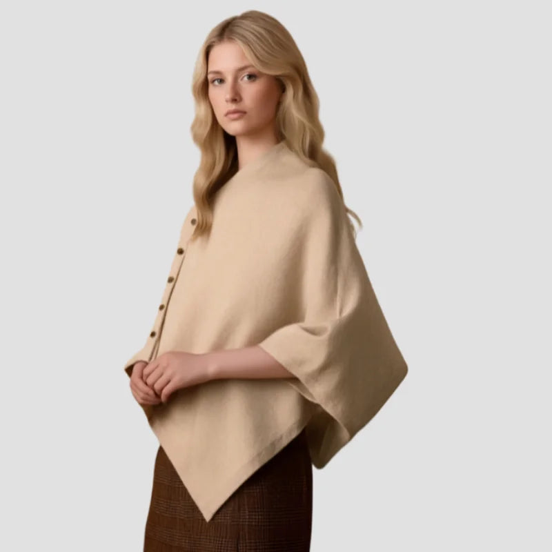 2025 New Large Shawl for Womens Spring and Autumn Fashion Versatile Diagonal Buckle Loose High-end Cape Knitted Shawls