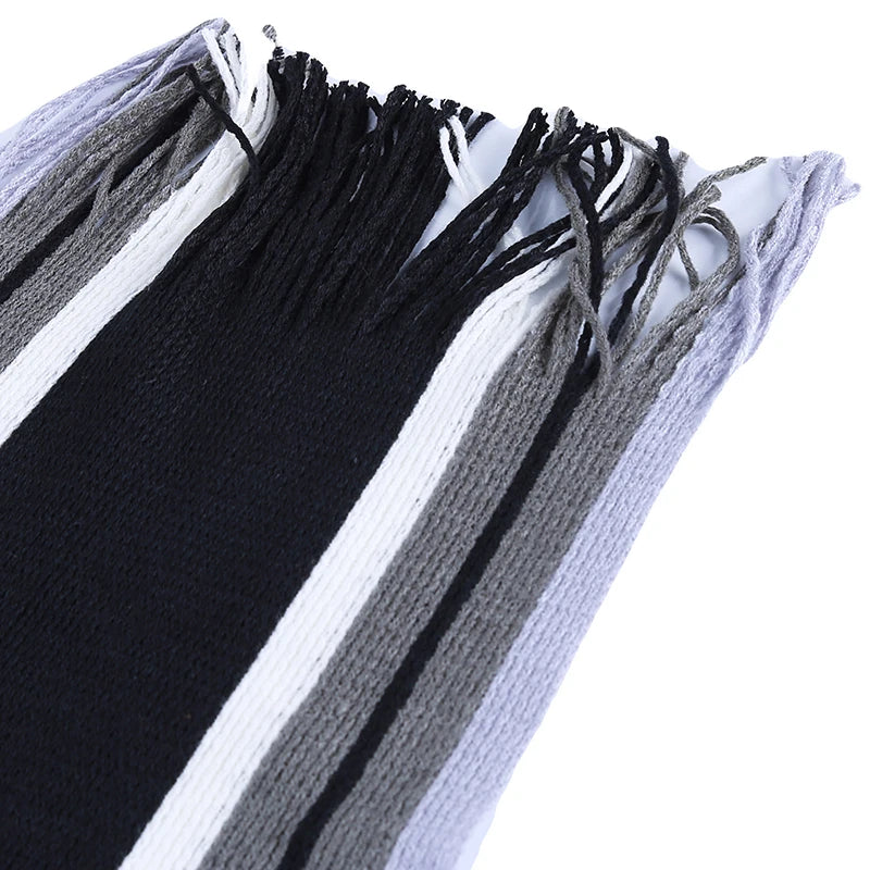 Men's Scarf Winter Comfortable Soft Warm Wool Windbreak Cold-proof Youth Fashion Casual Stripe Male Knitted Scarf