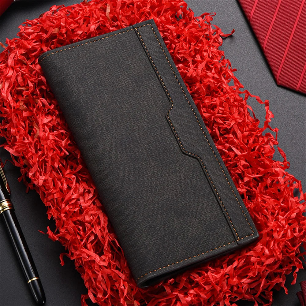 Men's Wallet Long Fashion Multiple Card Slots Men's Wallet Slim Long Thin Mens Luxury Wallet Designer Wallet Men with Coins Bag
