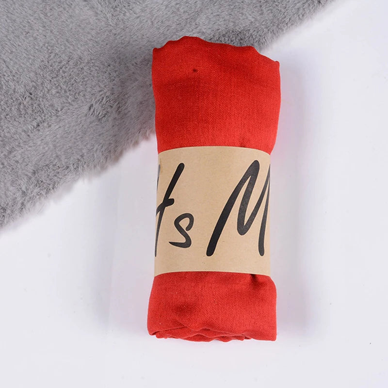 Women's Windproof Scarf Shawl Wearable Blanket Luxury Autumn And Winter Solid Color Cotton Warm Headscarf Gift