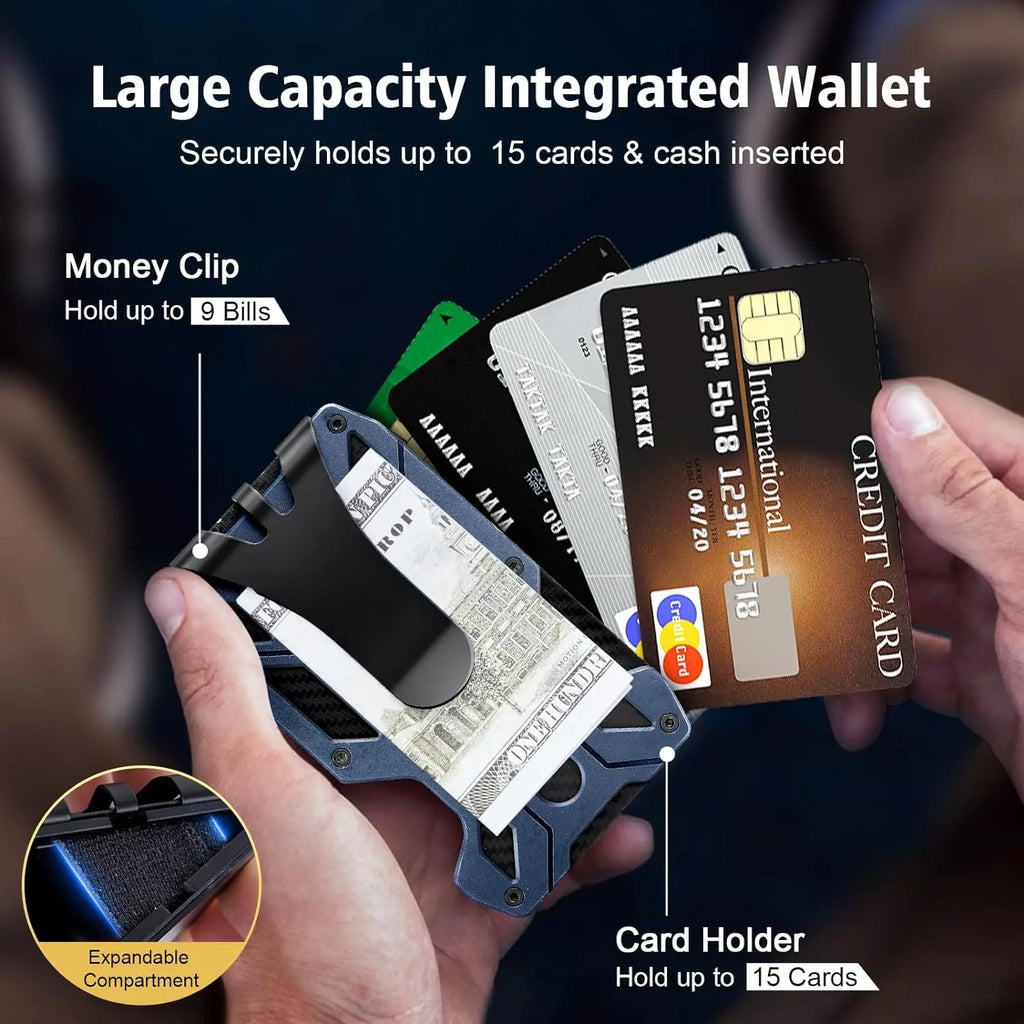 Mens Slim Wallet With Money Clip: Minimalist Anti theft Blocking Credit Card Holder Front Pocket Wallets