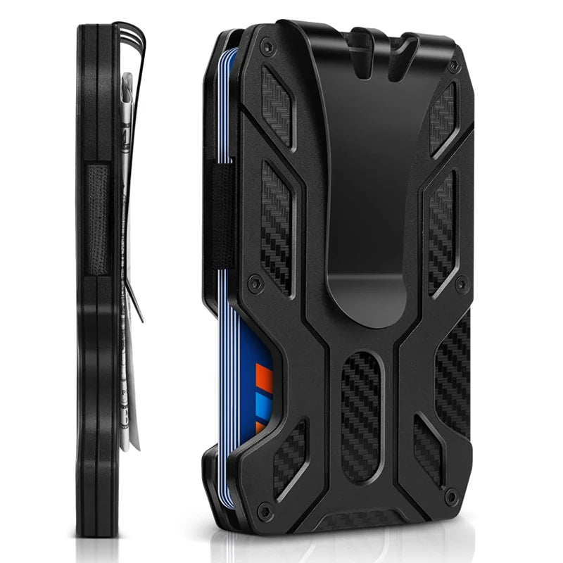 Mens Slim Wallet With Money Clip: Minimalist Anti theft Blocking Credit Card Holder Front Pocket Wallets