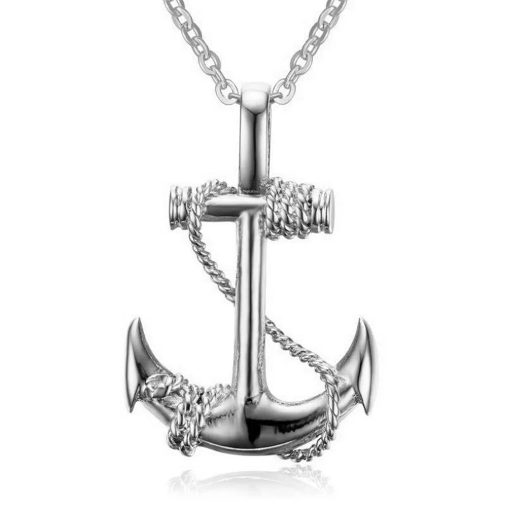 Punk Hip-hop Simple Creative Trend Retro Popular Pirate Anchor Men's Necklace Goth Niche Party Pendant Banquet Accessories
