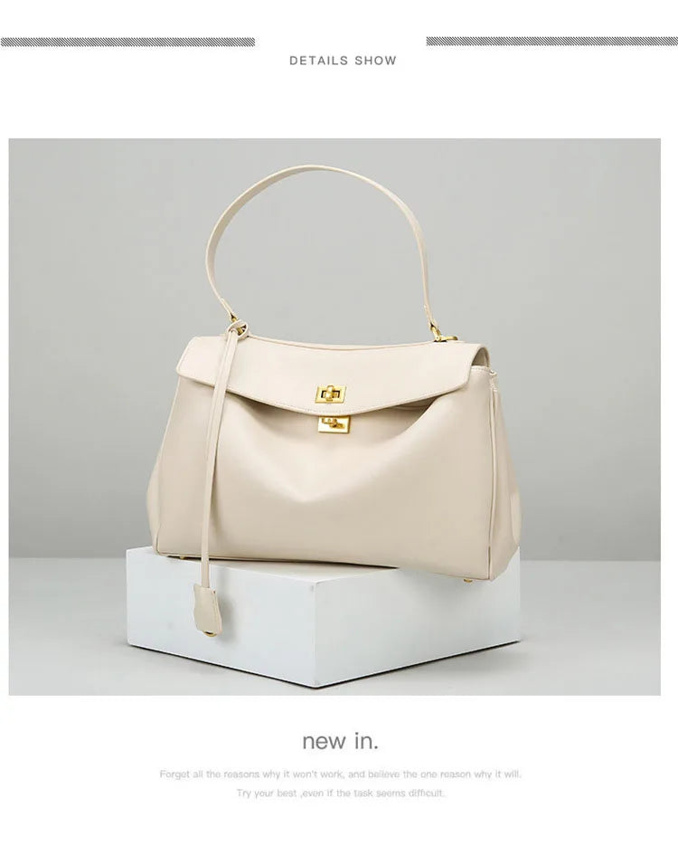 Fashionable Women's Bags, Textured Shoulder Bags, Large-Capacity Tote Bags, High-End Commuter Bags, Water-Repellent Crossbody Bags, Solid Color Handbags, Horizontal Square Casual Bags