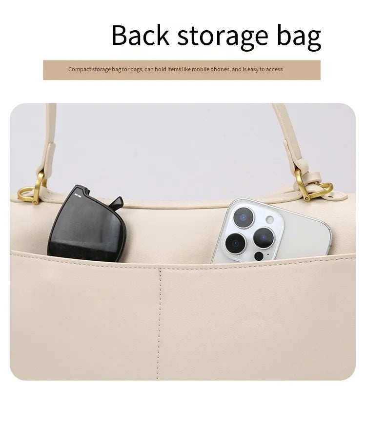 Fashionable Women's Bags, Textured Shoulder Bags, Large-Capacity Tote Bags, High-End Commuter Bags, Water-Repellent Crossbody Bags, Solid Color Handbags, Horizontal Square Casual Bags