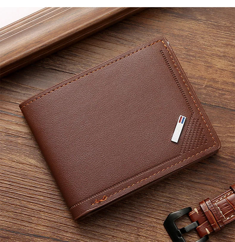 Slim Wallets for Men Rfid Blocking Money Clip Men's Youth Luxury Short Leather Card Holder Thin Minimalist Bifold Man Wallet
