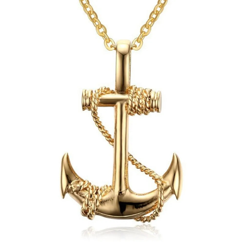 Punk Hip-hop Simple Creative Trend Retro Popular Pirate Anchor Men's Necklace Goth Niche Party Pendant Banquet Accessories