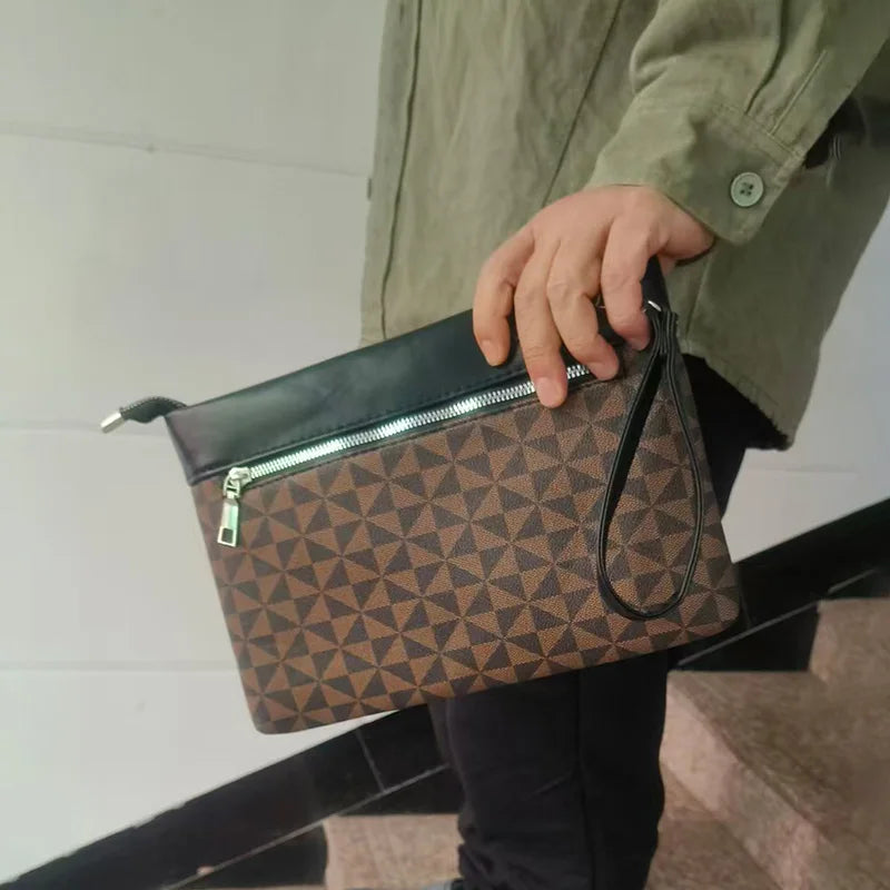 Fashion Business Men Day Clutch Phone Bag High Quality PU Leather Money Handbag Fashion Clutch Bags Casual Male Cardholder Case