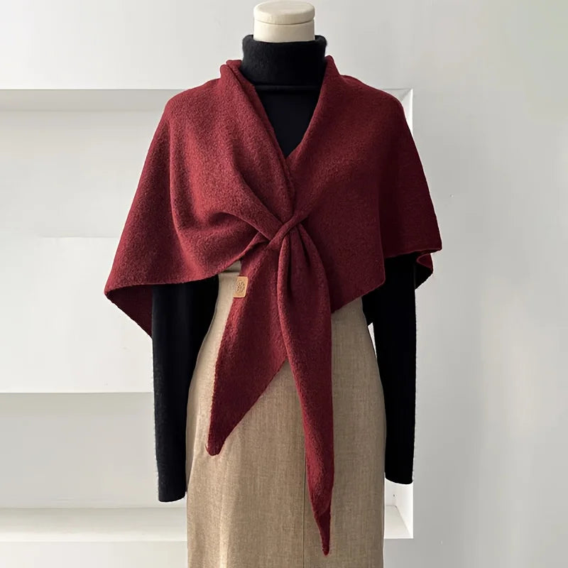 Winter Shawl for Women Elegant Retro Triangle Knitted Scarf Shawl Cardigan Single Shoulder Top Sweater Fashion Versatile Shawl