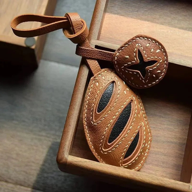 Luxury Design Genuine Leather Handmade Pendant Bag Accessories Cute Car Hangings Keychain Bag Charms Cute Animal Bag Decorations