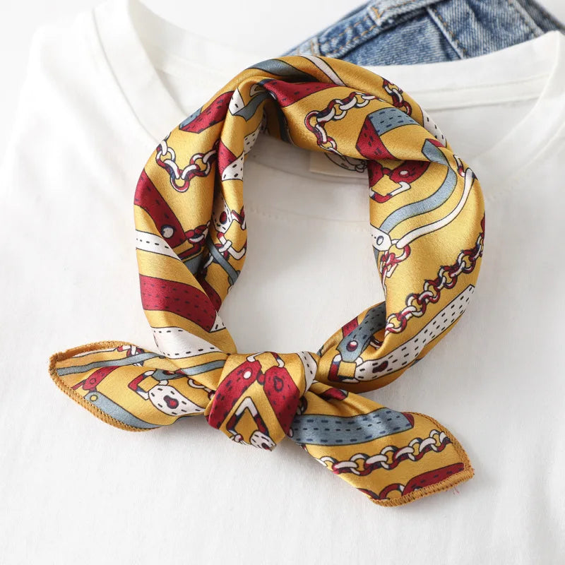 Women scarf  50*50cm Square Skinny Retro Head small size silk hair scarves NeckerChief office lady print shawls foulard