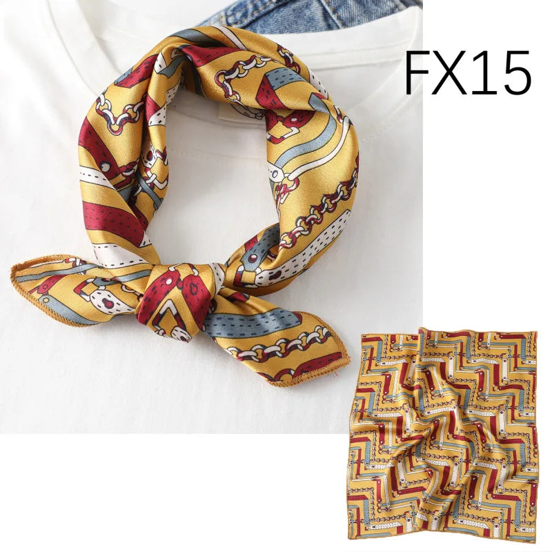 Women scarf  50*50cm Square Skinny Retro Head small size silk hair scarves NeckerChief office lady print shawls foulard