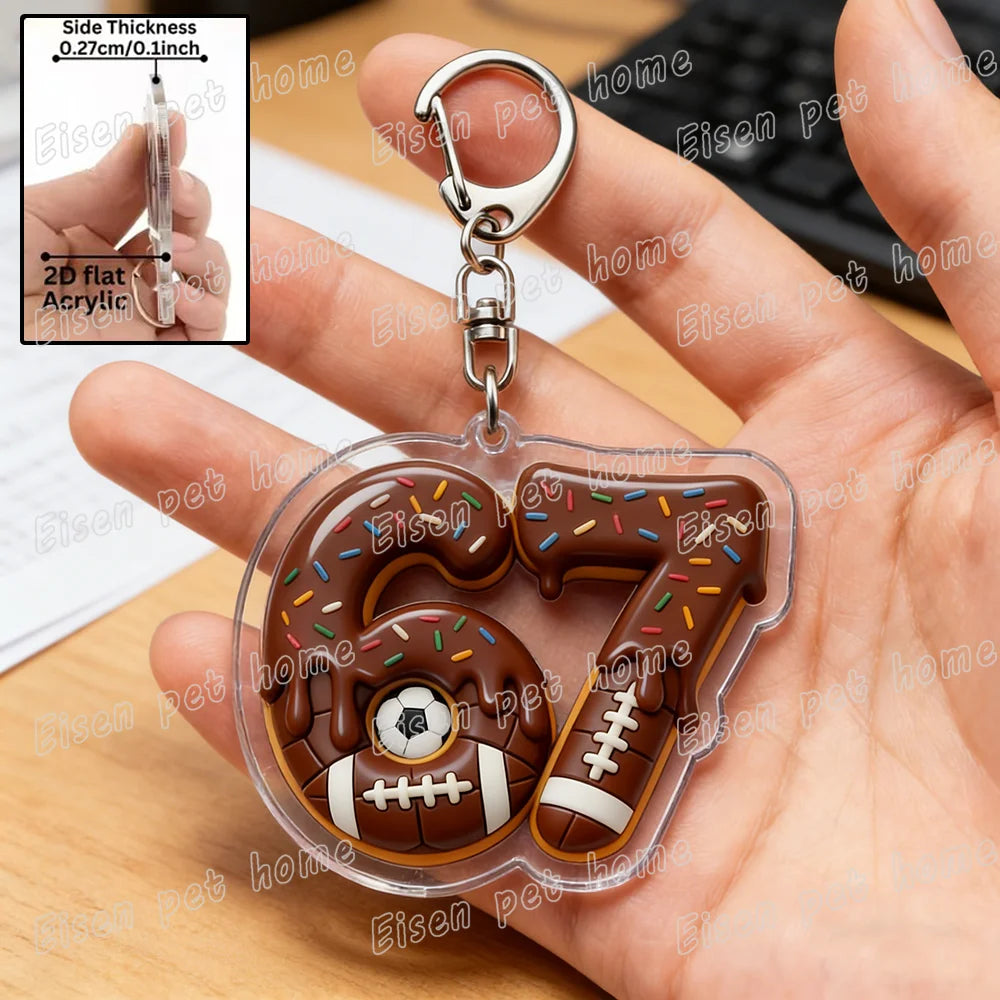 Funyy 67 Six Seven Keychain Accessories Bag 6 7 Meme Basketball Baseball Billiards 8 Keyrings Key Jewelry Gifts for BoyFriends