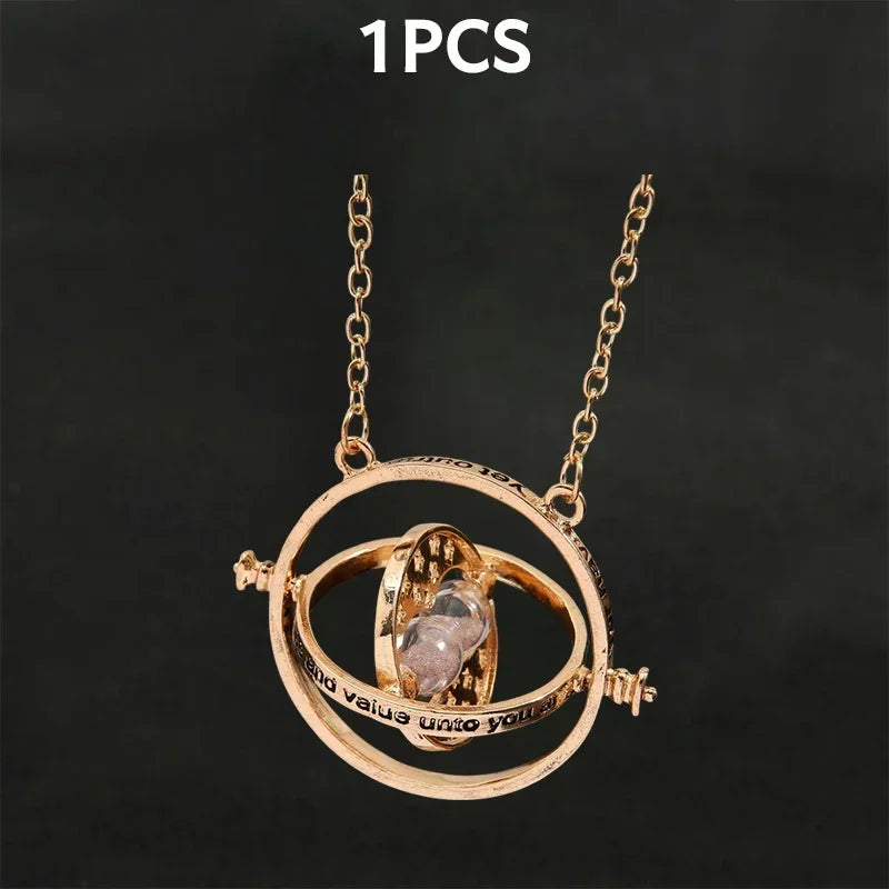 New Creative Accessories Hot Selling Time Converter Hourglass Necklace Earrings Series Sweater Chain Decoration Gift