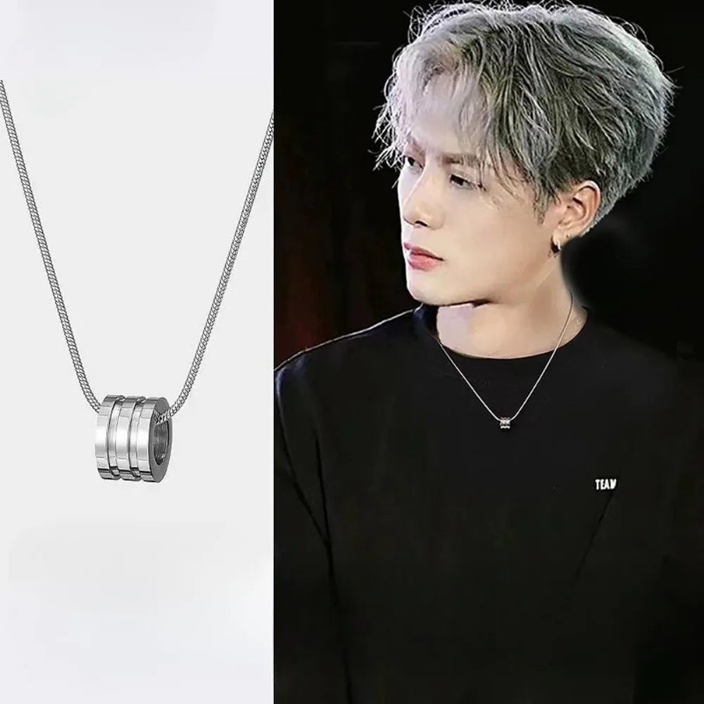 Trendy Neck Jewelry Men Simple Circle Necklace Vintage Stainless Steels Jewelry Collarbone Chain Necklace for Man Чокер