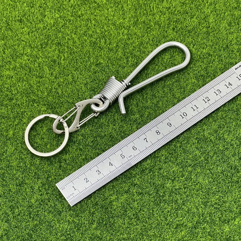original Fashion Accessories Genuine leather keychain Jeans waist decoration Backpack metal pendant Brass stainless steel