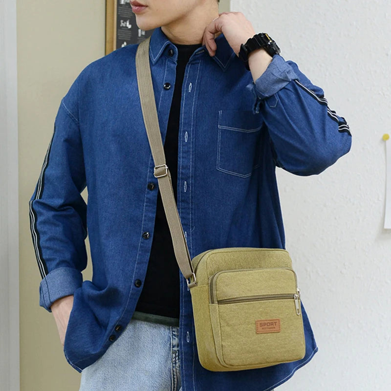 Men's Fashion Canvas Small Bag Casual Men Mini Handbags Male Crossbody Shoulder Messenger Bags For Men Business Sidebag NEW