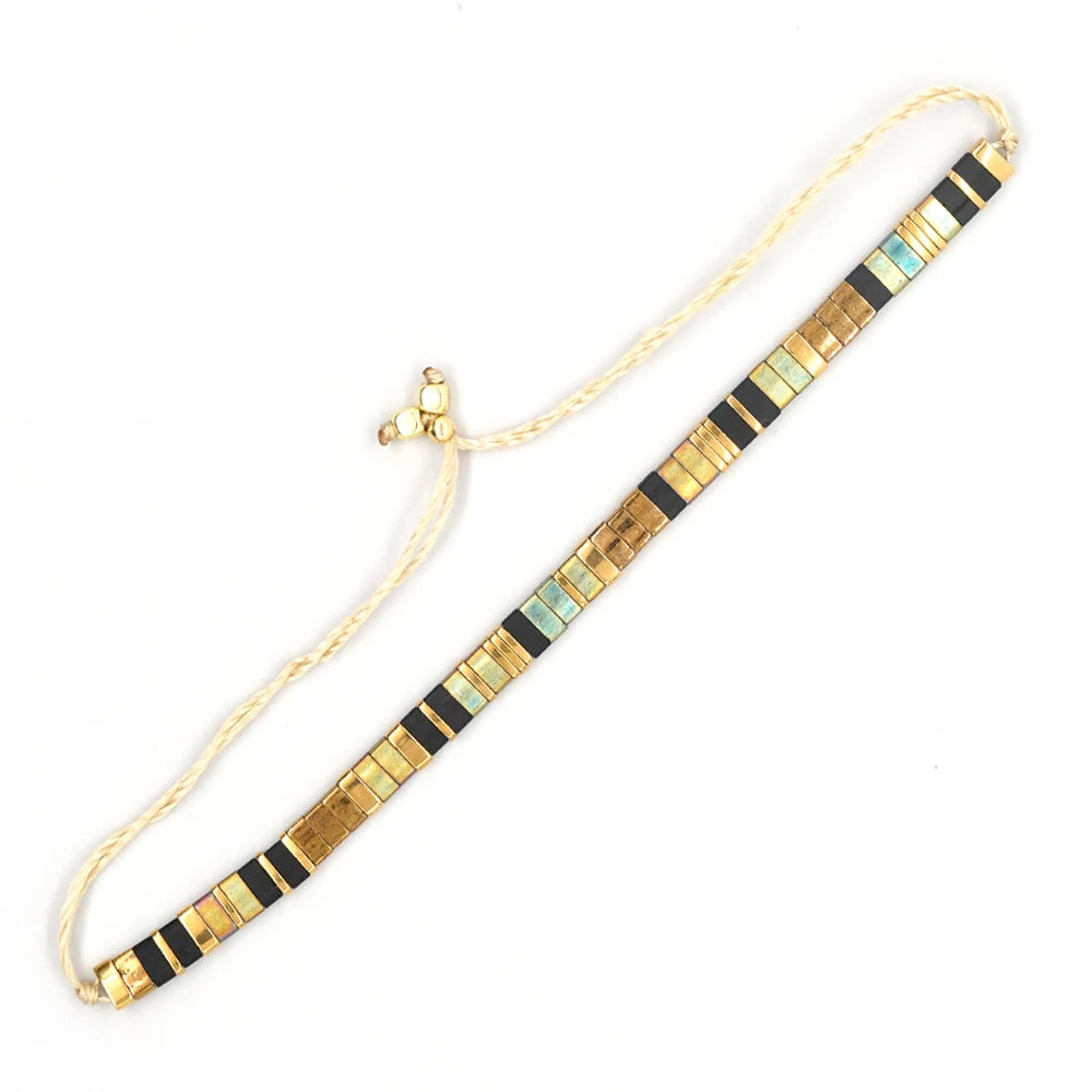 Beaded Bracelet Boho Style Handmade Woven Adjustable Thread for Women Yoga Jewelry Ladies Accessories Birthday Gifts Party New