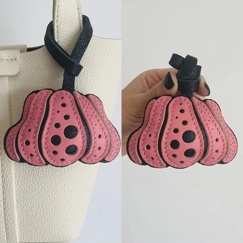 Luxury Design Genuine Leather Handmade Pendant Bag Accessories Cute Car Hangings Keychain Bag Charms Cute Animal Bag Decorations