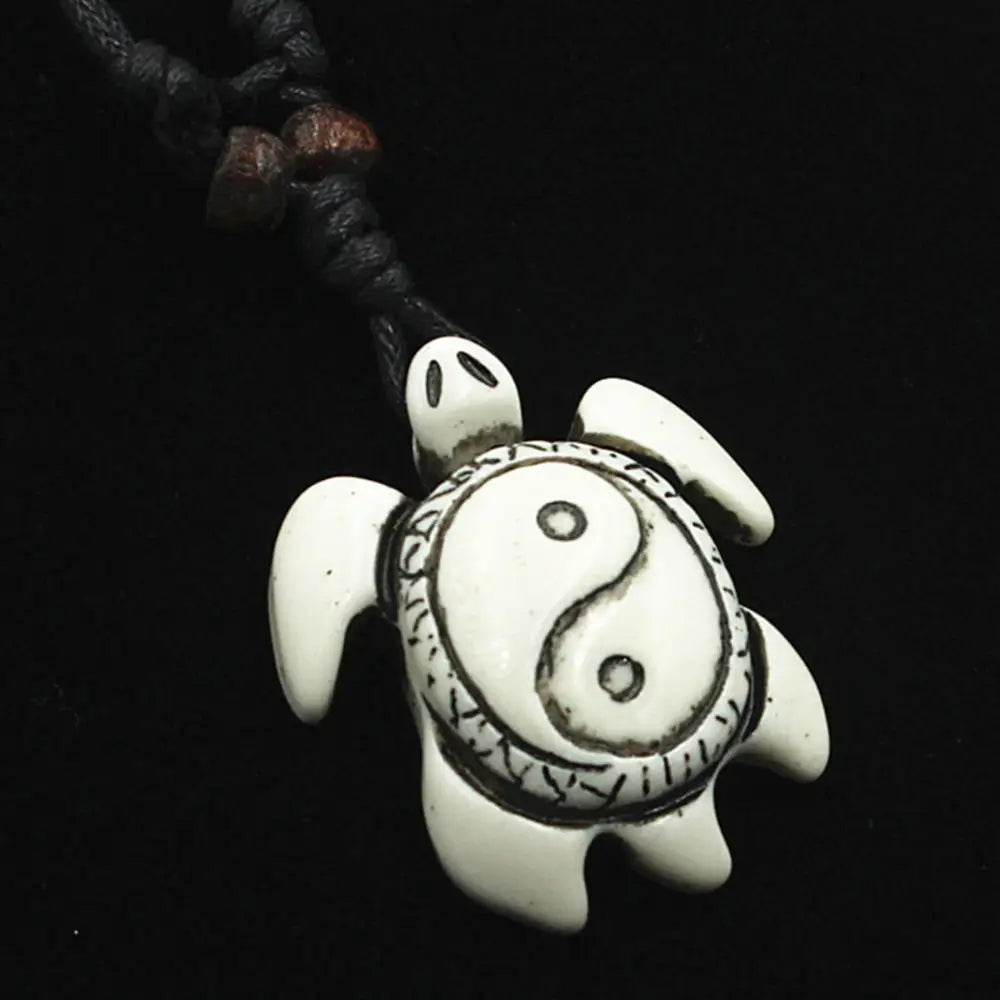 Turtle Necklace for Women Men Yak Bone Tortoise Hawaii Tribal Surfer Necklace Sea Turtles Pendants Necklaces