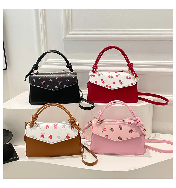 Fashion handbag women's personality early spring new simple fashion trendy printing casual messenger niche small square bag