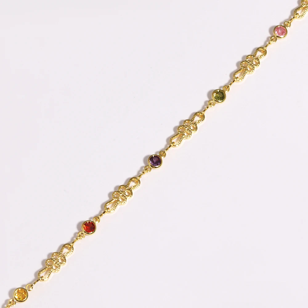 Elegant Zirconia Necklace 18K Gold for Women Colorful Zircon necklace Jewelry Fashionable Accessory for Ladies Golde necklace