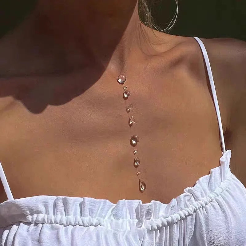 Fashion Handmade Water Drop Necklace for Women Crystal Wedding Party Luxury Women's Elegant Banquet Accessories