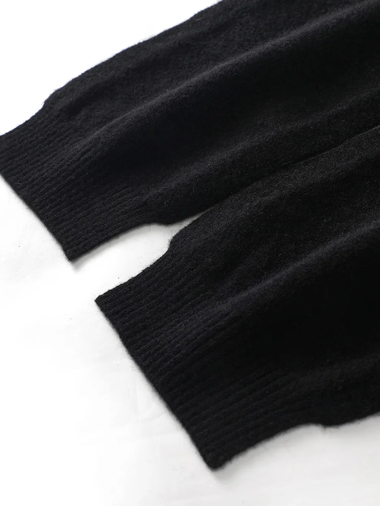 ADDONEE 100% Merino Wool Knitted Shawl For Women Autumn Winter Simple Style Solid Soft Knitwear Korean Popular Cappa Fashion Top