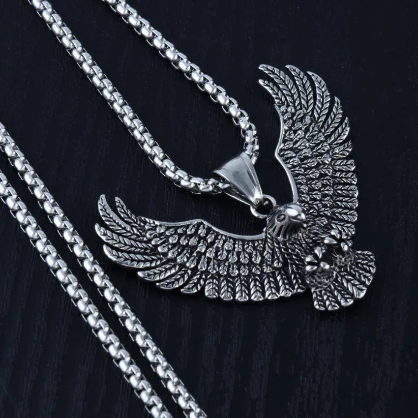 Eagle Pendant Punk Necklace Retro Trendy Men's Fashion Popular Accessories