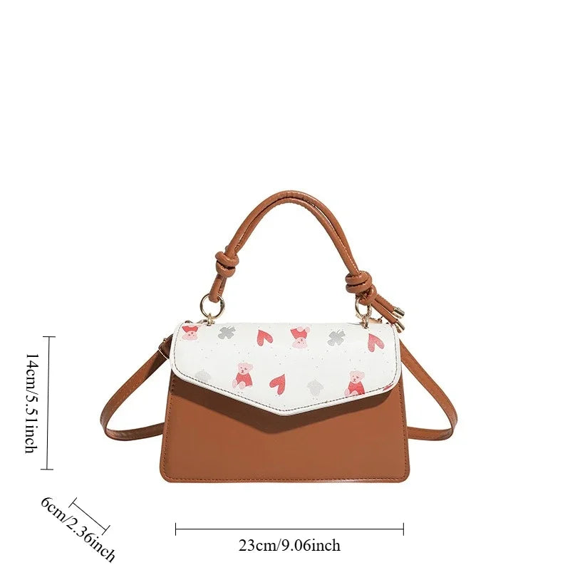 Fashion handbag women's personality early spring new simple fashion trendy printing casual messenger niche small square bag