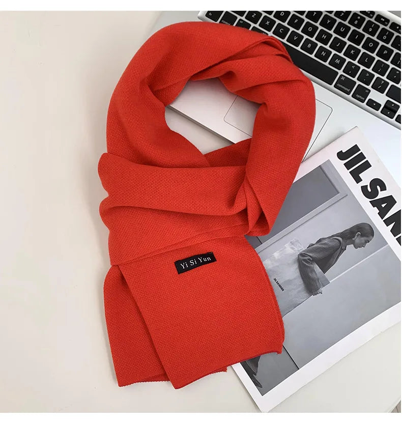 Men's scarf new winter pure black middle-aged and elderly versatile men's scarf youth British style scarf shawl