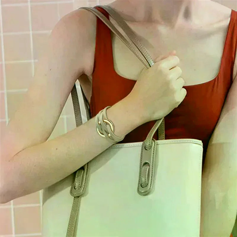 Leather Bracelets For Women 2026 Fashion Bracelets & Bangles Elegant Multilayer Wide Wrap Bracelet Female Jewelry Gift