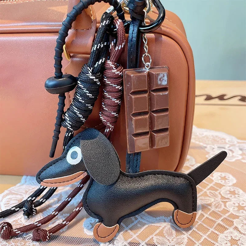 Luxury Design Genuine Leather Handmade Pendant Bag Accessories Cute Car Hangings Keychain Bag Charms Cute Animal Bag Decorations
