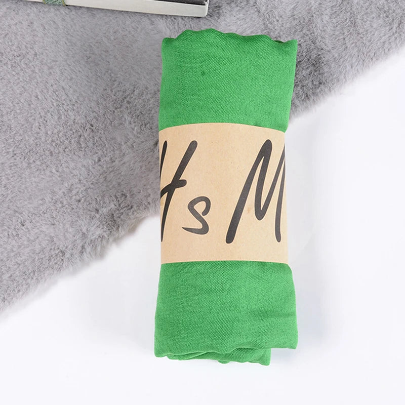 Women's Windproof Scarf Shawl Wearable Blanket Luxury Autumn And Winter Solid Color Cotton Warm Headscarf Gift