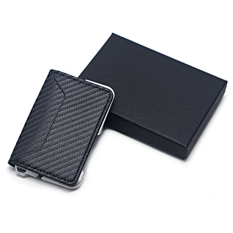 Wallet for Men - Slim Mens Wallet Bifold Wallets Aluminum Credit Card Passport Holder Mens Wallet, RFID Blocking Money Clip Thin