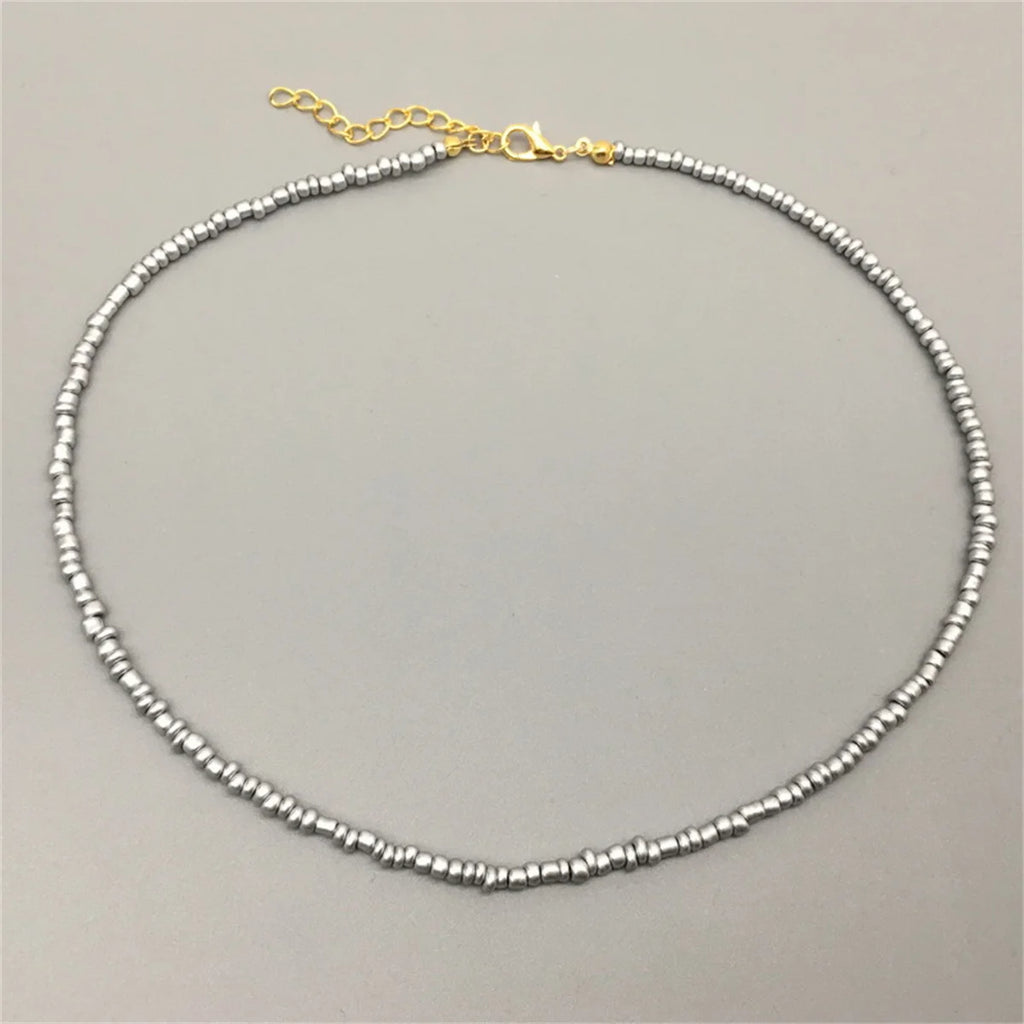 Handmade Necklace for Girl and Women Colorful Seed Beads Cute Romantic Choker Jewelry Gift Friend White Black Fashion Necklace